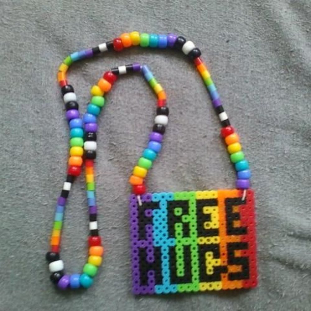 rave perler bead necklcae